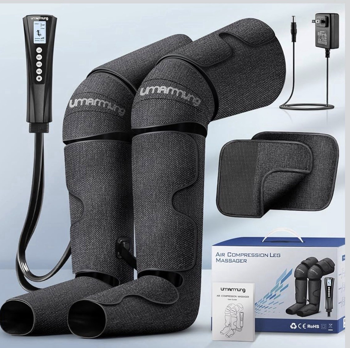 NEW Air Compression Leg Massager w/ Full Leg Compress HEAT Circulation RECOVERY