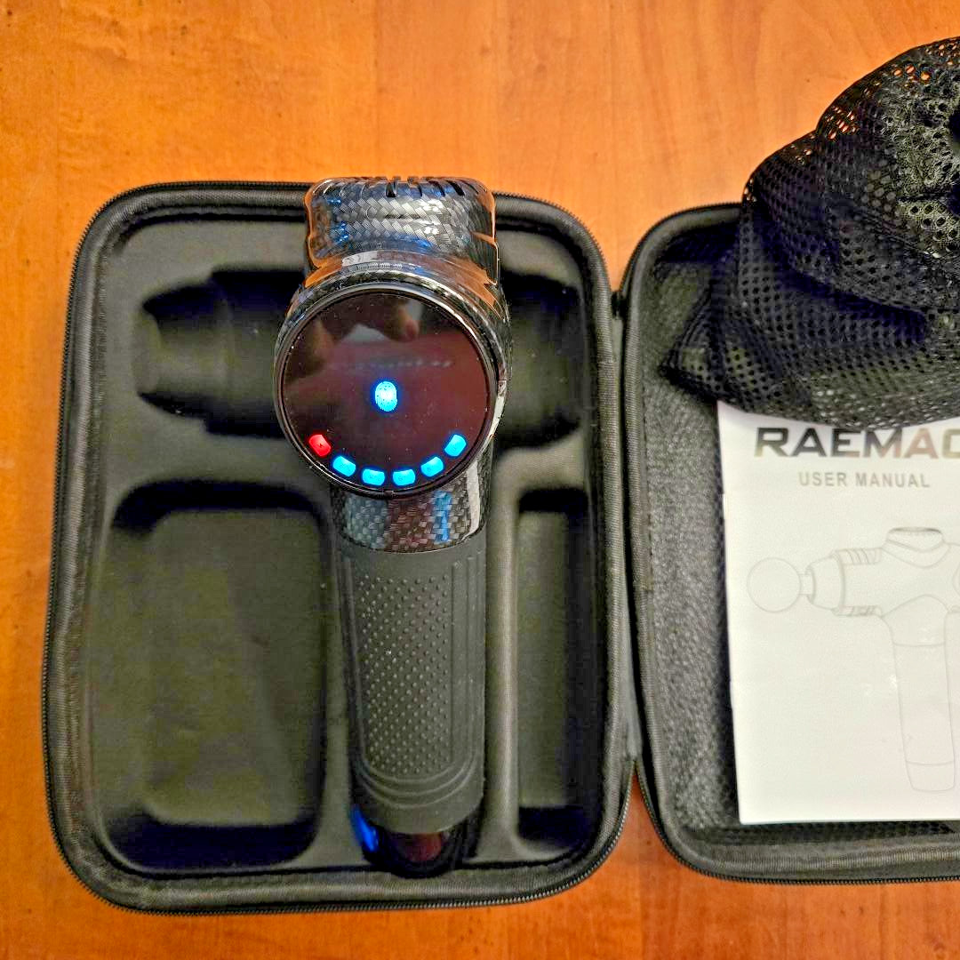 RAEMAO X6 10 speed Massage Gun w/ALL ACCESSORIES & CASE USB CHARGE USED TWICE!!