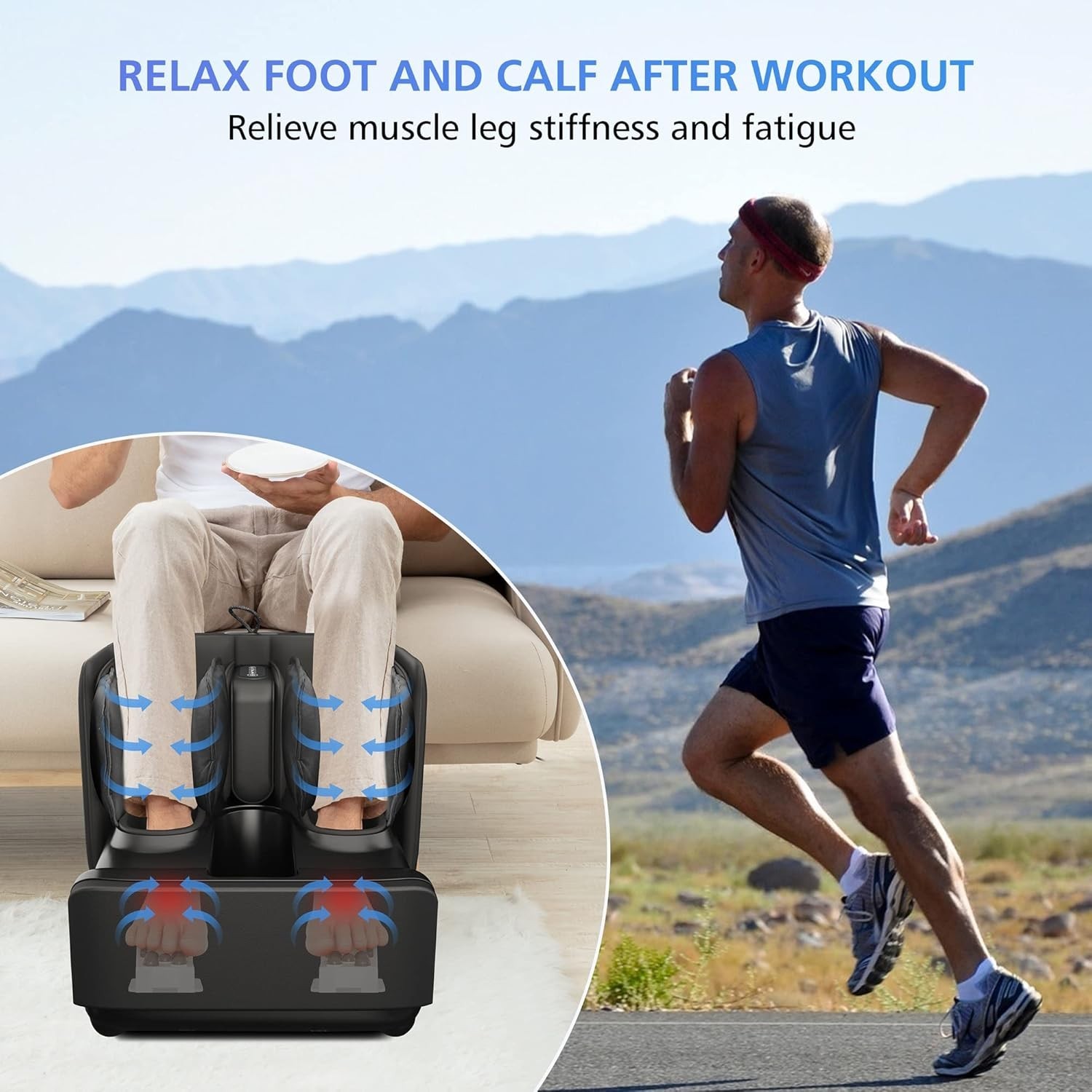 2 in 1 FSA Foot Massager Machine, HSA Shiatsu Foot and Calf Massager with Hea…
