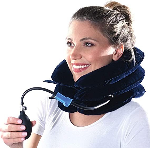 Neck Pain Relief Pillow, Blue, 7cm x 8cm x 19cm, Brand new.