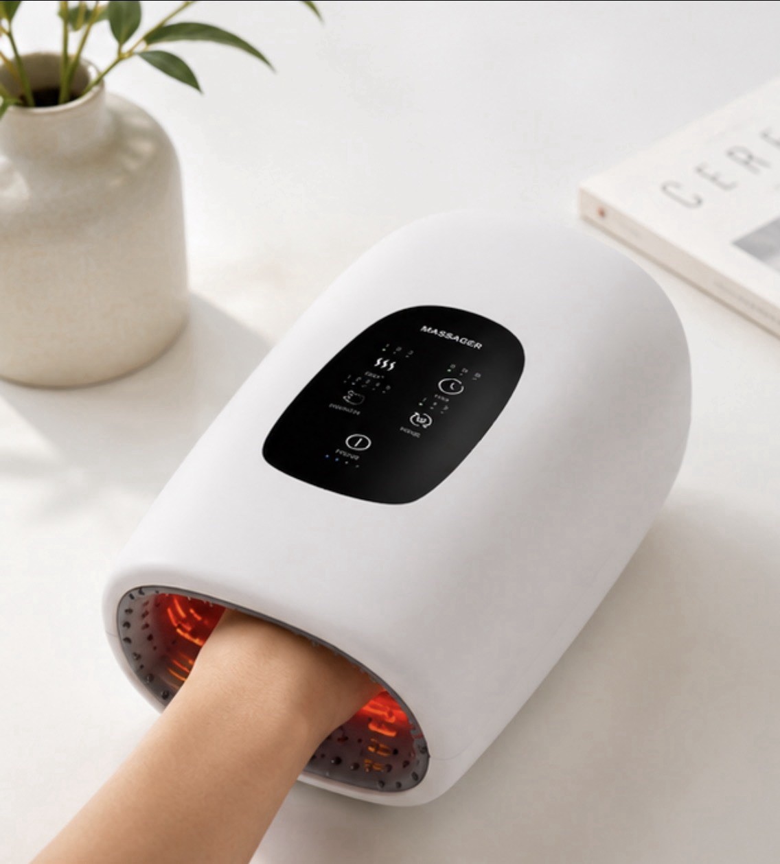 Cordless Electric Hand Massager Arthritis & Carpal Tunnel, 6 Levels Heat