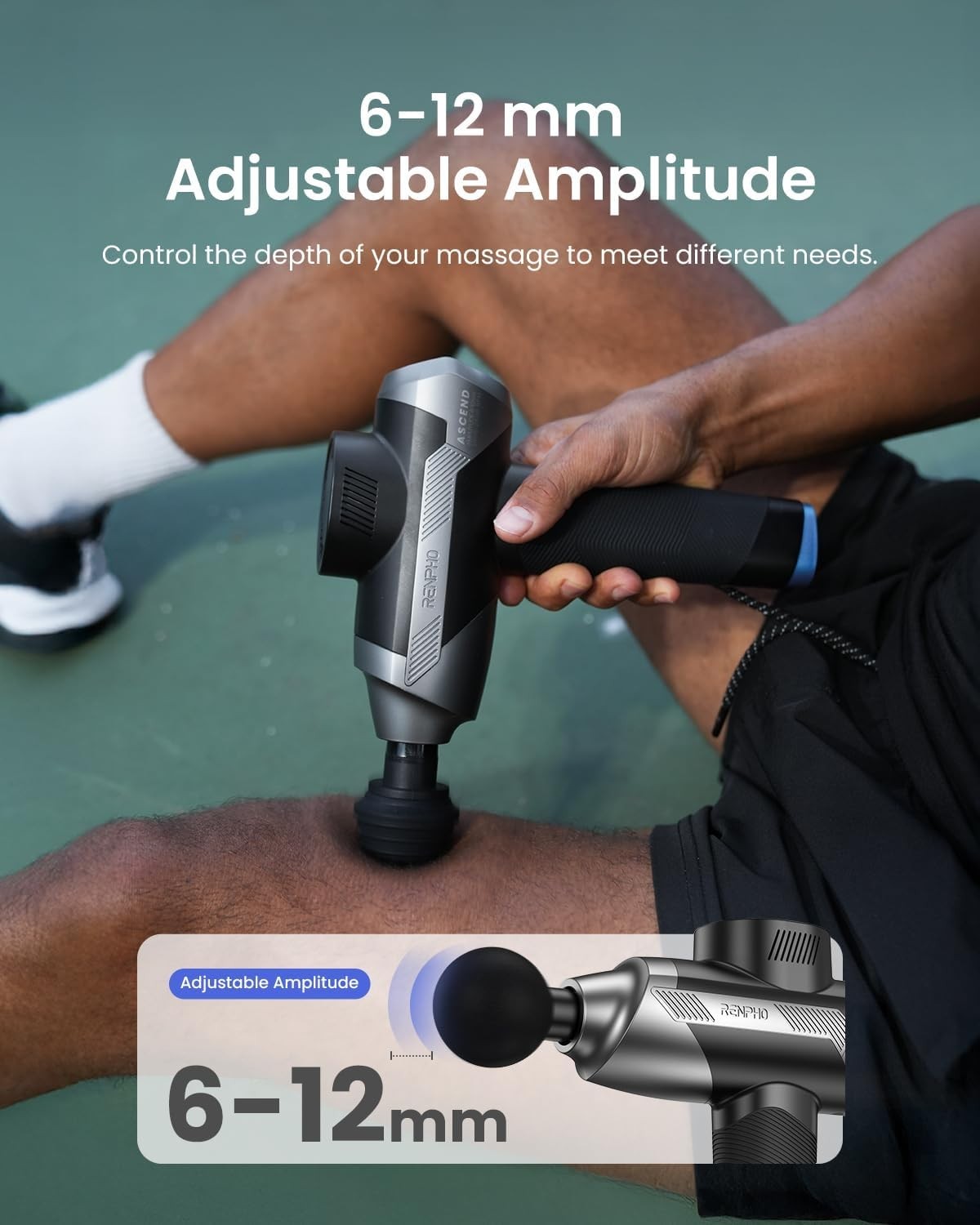 Customized Muscle Therapy: Ascend Massage Gun with LCD Display & 5 Attachments