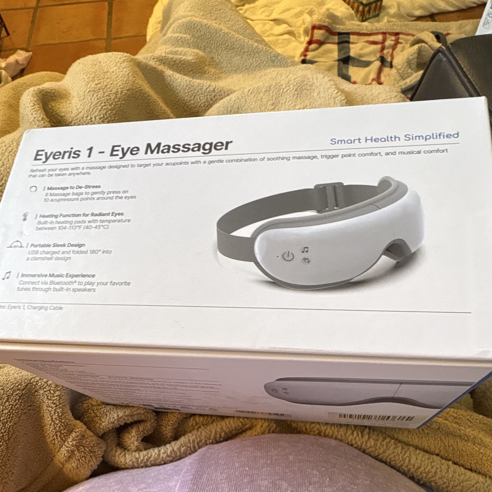 RENPHO Eyeris 1 Electric Eye Massager Bluetooth Heated Foldable White/Gray