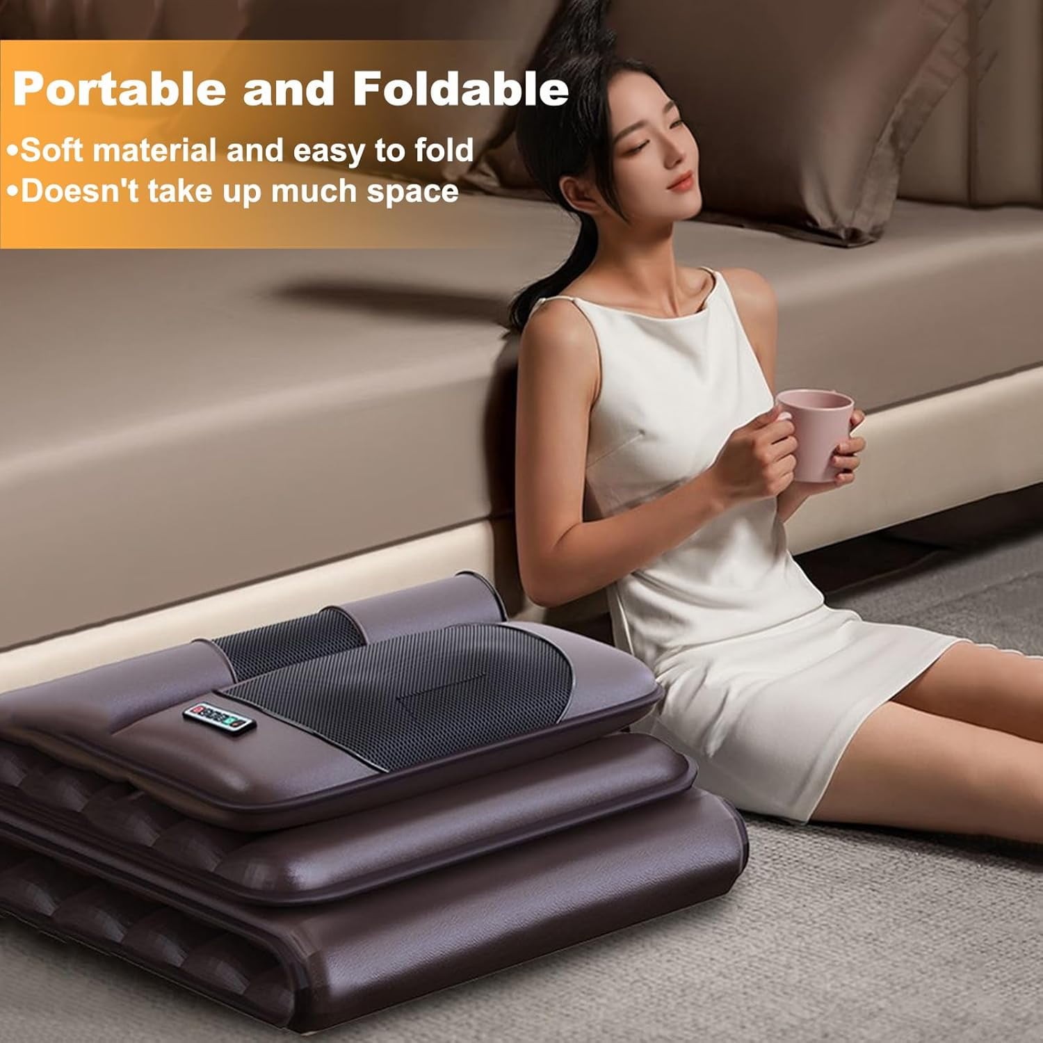 Full Body Massage Mat with Heat, 10 Vibration Massage Nodes & Adjustable Head Pi