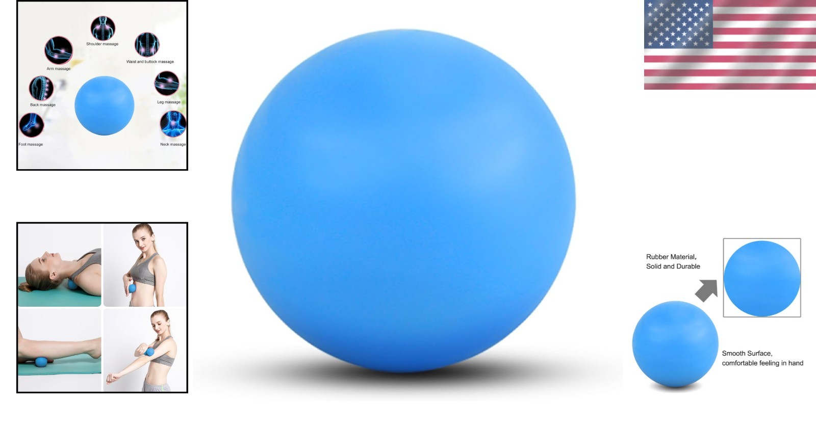 Blue Lacrosse Ball for Stress Relief & Enhanced Blood Flow – Compact & Portable