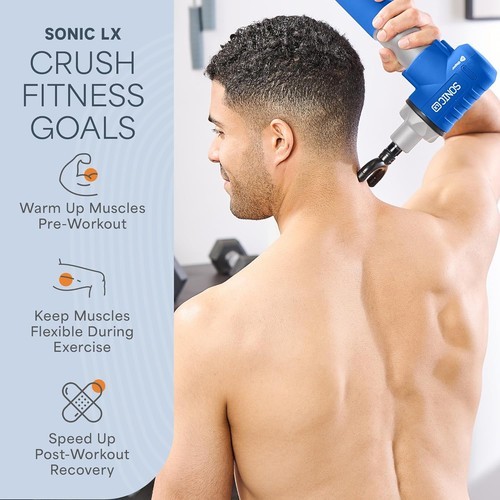 Lifepro Sonic LX Athletic Heated Massage Gun – Blue (OpenBox)