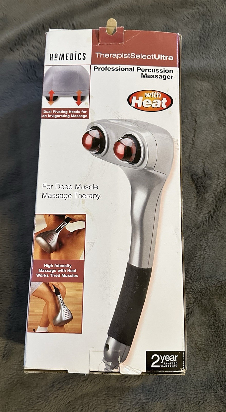 HoMedics PA-1H Handheld Percussion Hand Massager w/ Heat, Corded, 120V