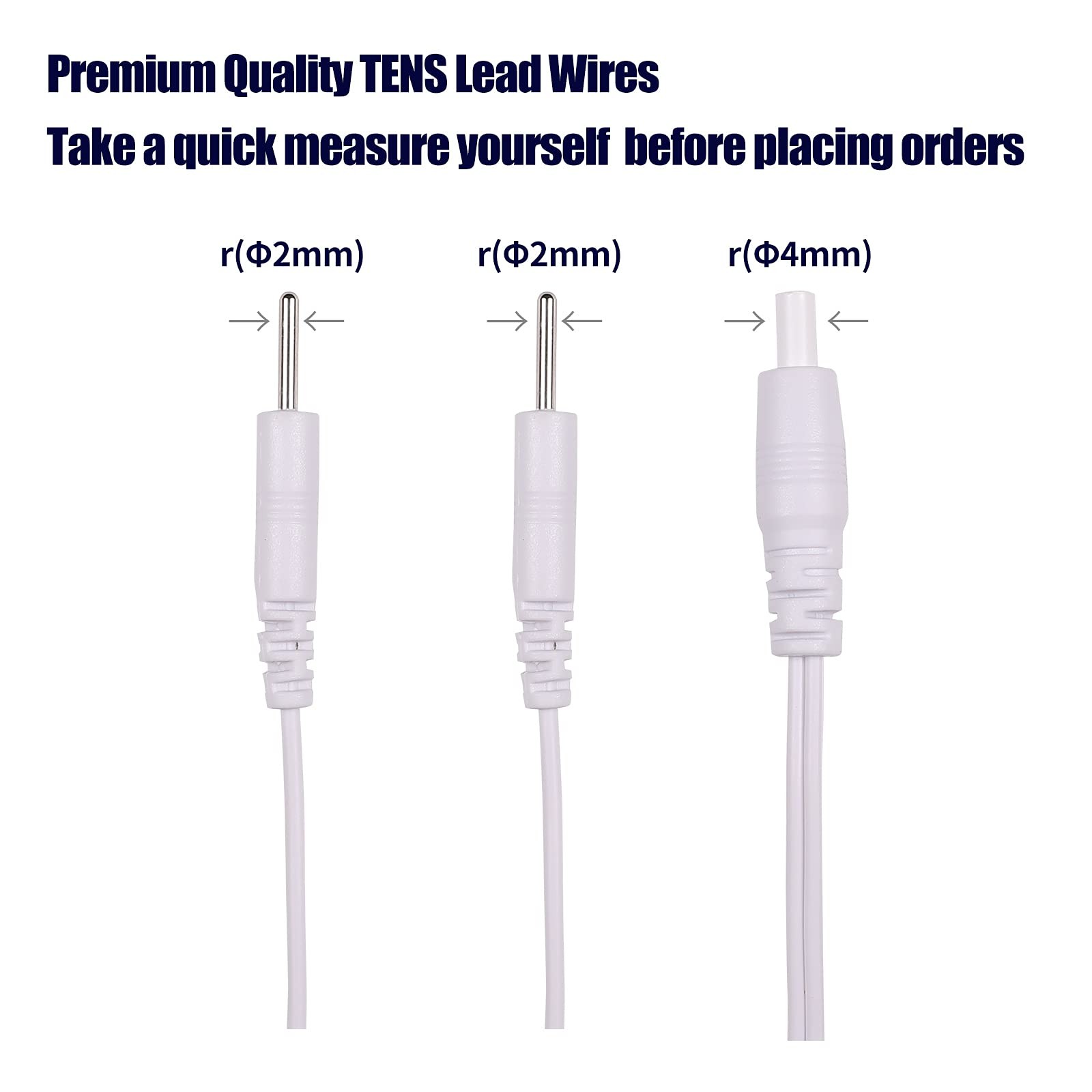 2 Count TENS Wires Pin Electrode Wires for TENS Unit Electrodes Cords Lead Wi…