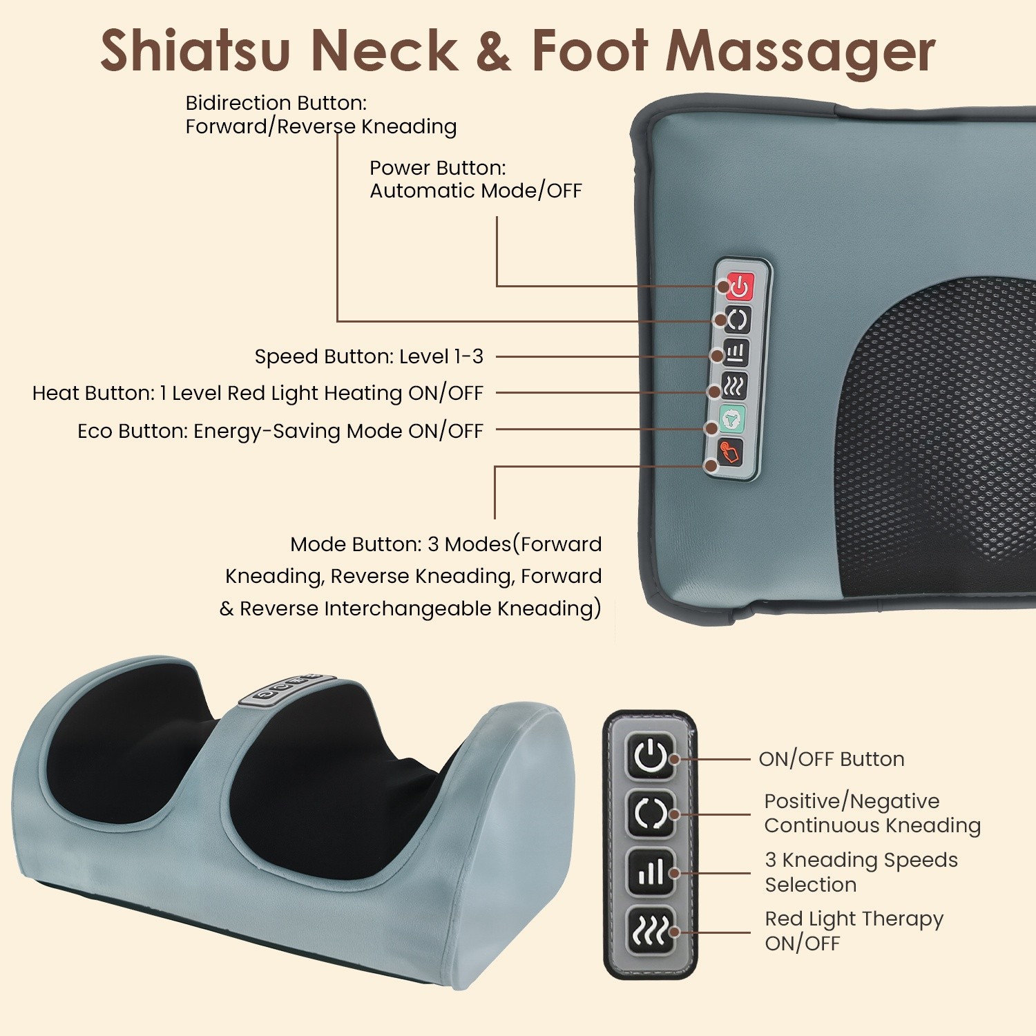 Full Body Massage Mat Flannel Electric Heated Chair Pad Back Neck Massager Pad