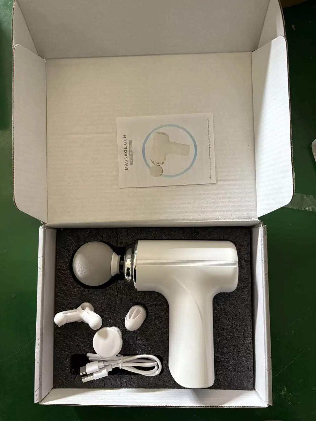 Portable Massage Gun 4 Heads LED Display Deep Tissue Percussion Massager