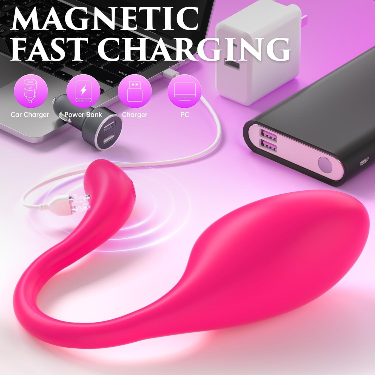 Rechargeable Waterproof Vibrator with 9 Vibration Modes for Couples & Singles