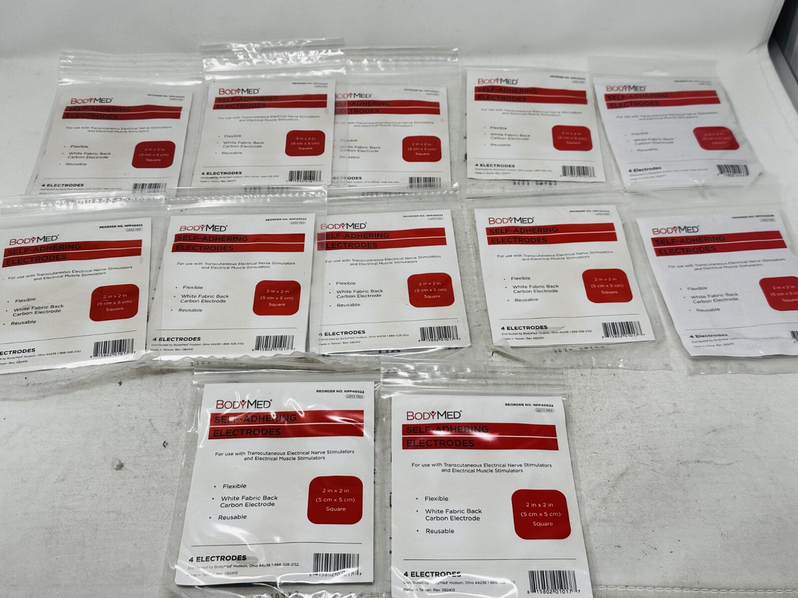 12 Packs BodyMed Self-Adhering Electrodes 2 X 2 inch (4 Electrodes) – EXP. 2013