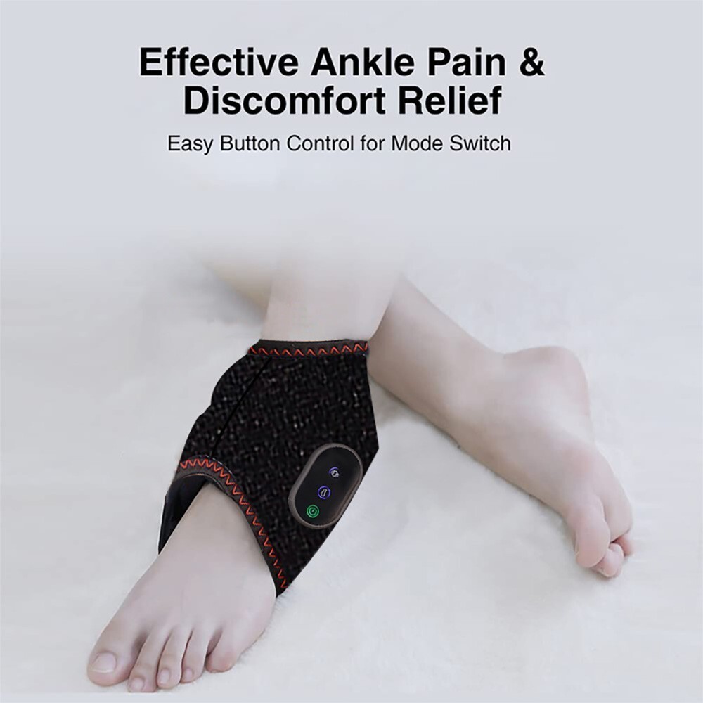Pair Electric Foot Ankle Massager Pain Relief 3 Modes Vibration Hot Compress
