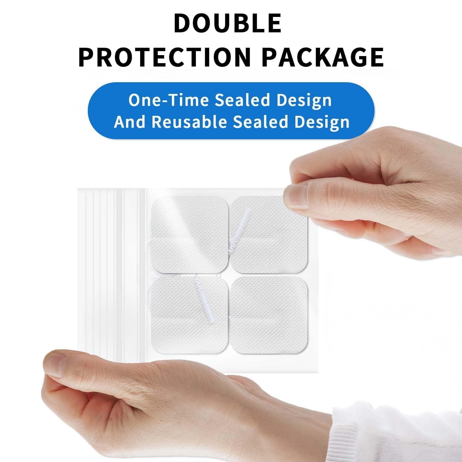 Comfort-Focused TENS Electrodes, 20PCS 2″x2″ Latex-Free Pads for All Skin Types