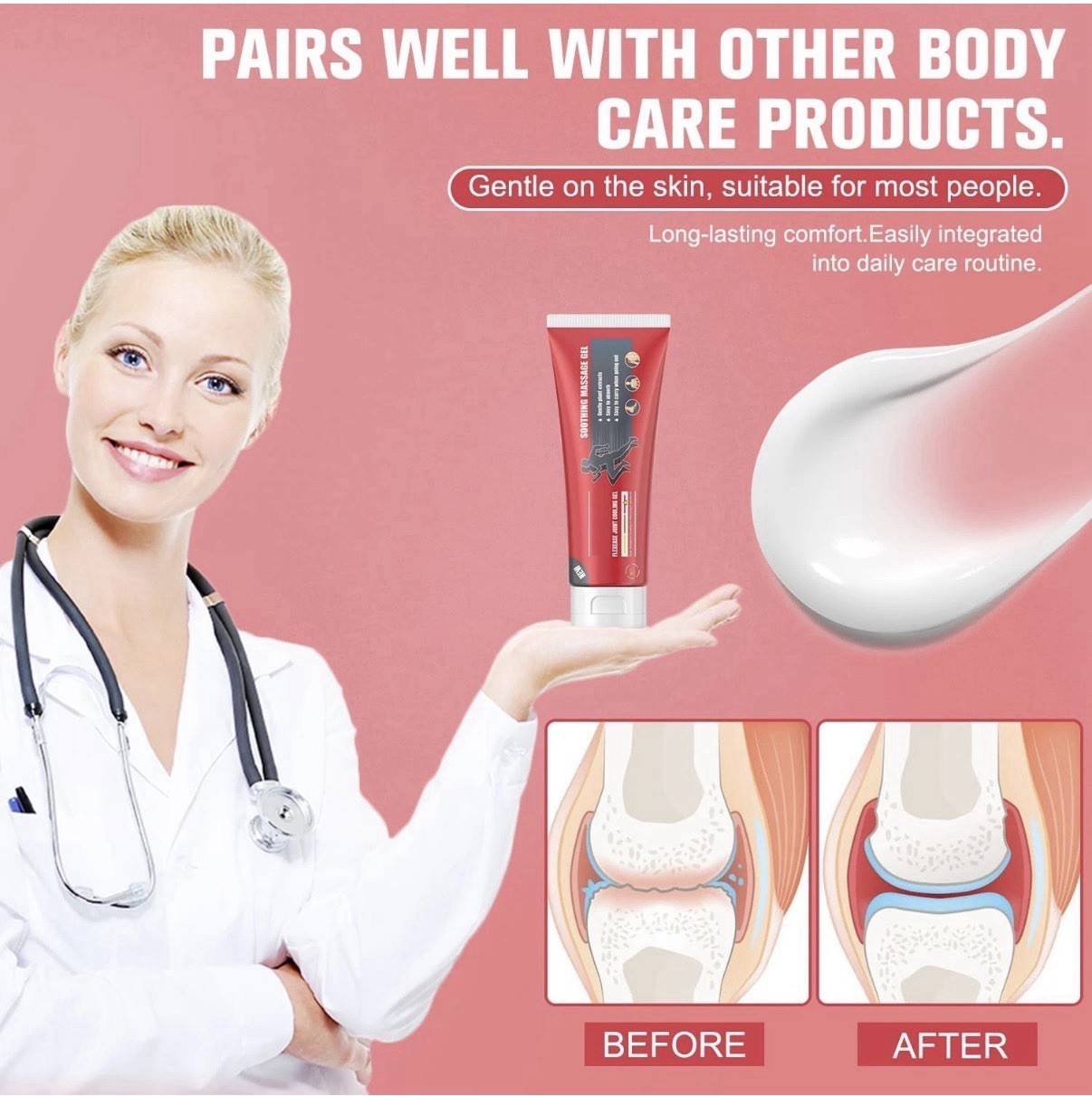 Joint Gel, Soothing Massage Cream, Rapid Muscle Cream, Suitable for Knee, Lumbar