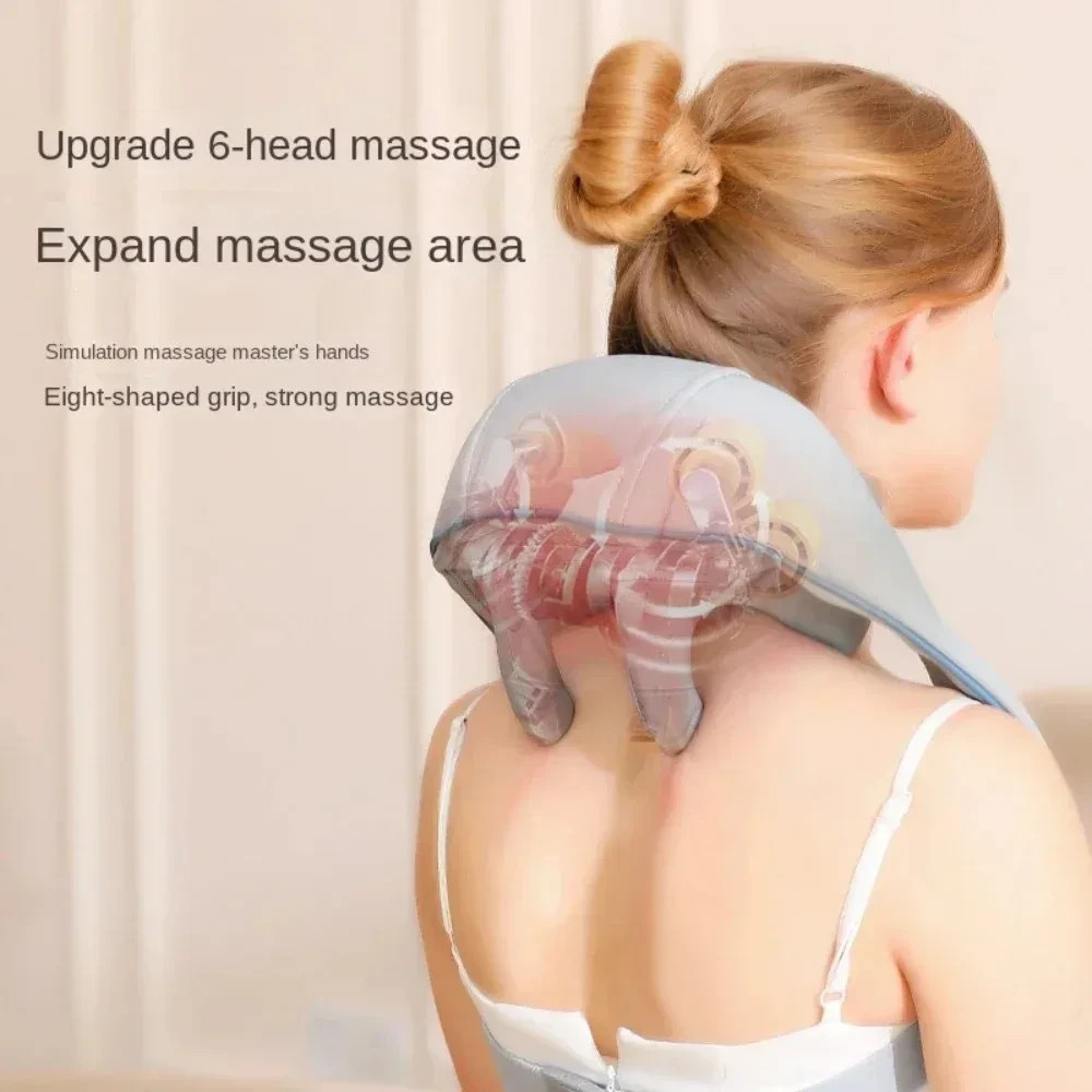 Shiatsu Neck Shoulder Back Massager w Heat Ergonomic 5D Deep Tissue Kneading USB