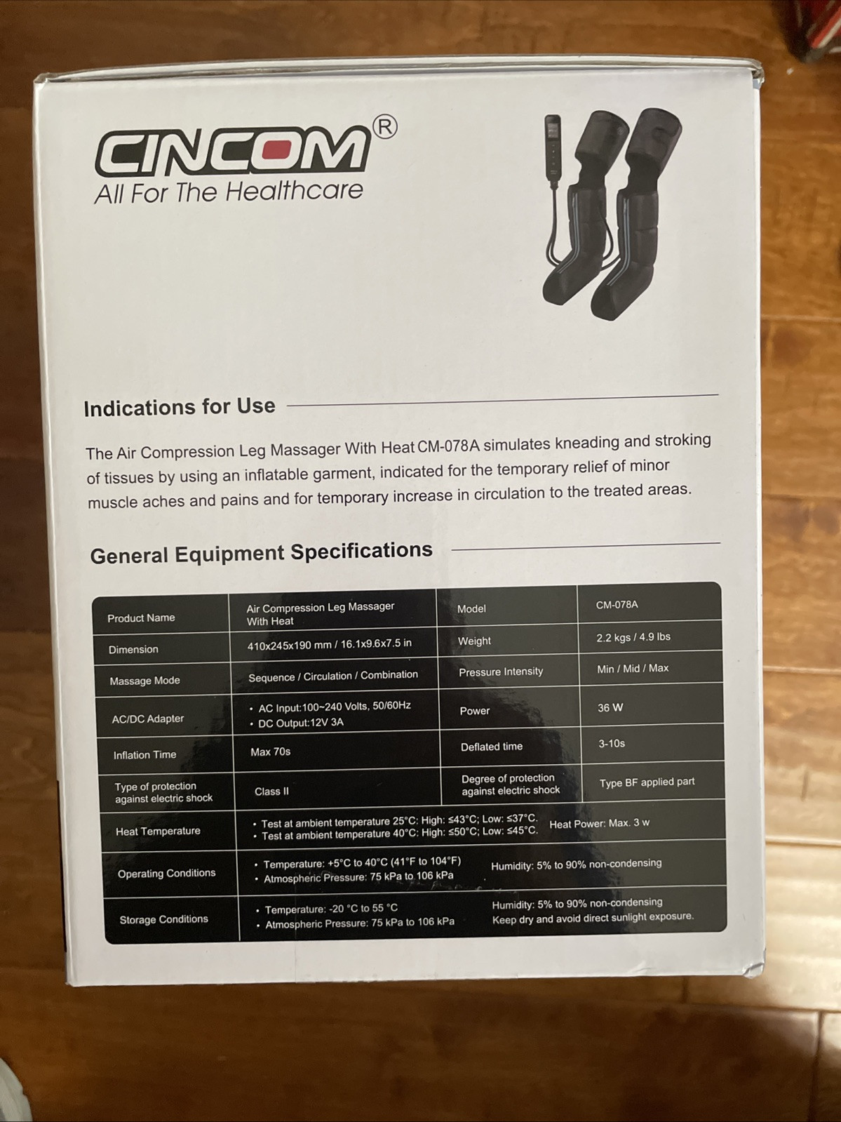 CINCOM Leg Massager Upgraded Foot Calf Thigh Massager with Heat and Compression