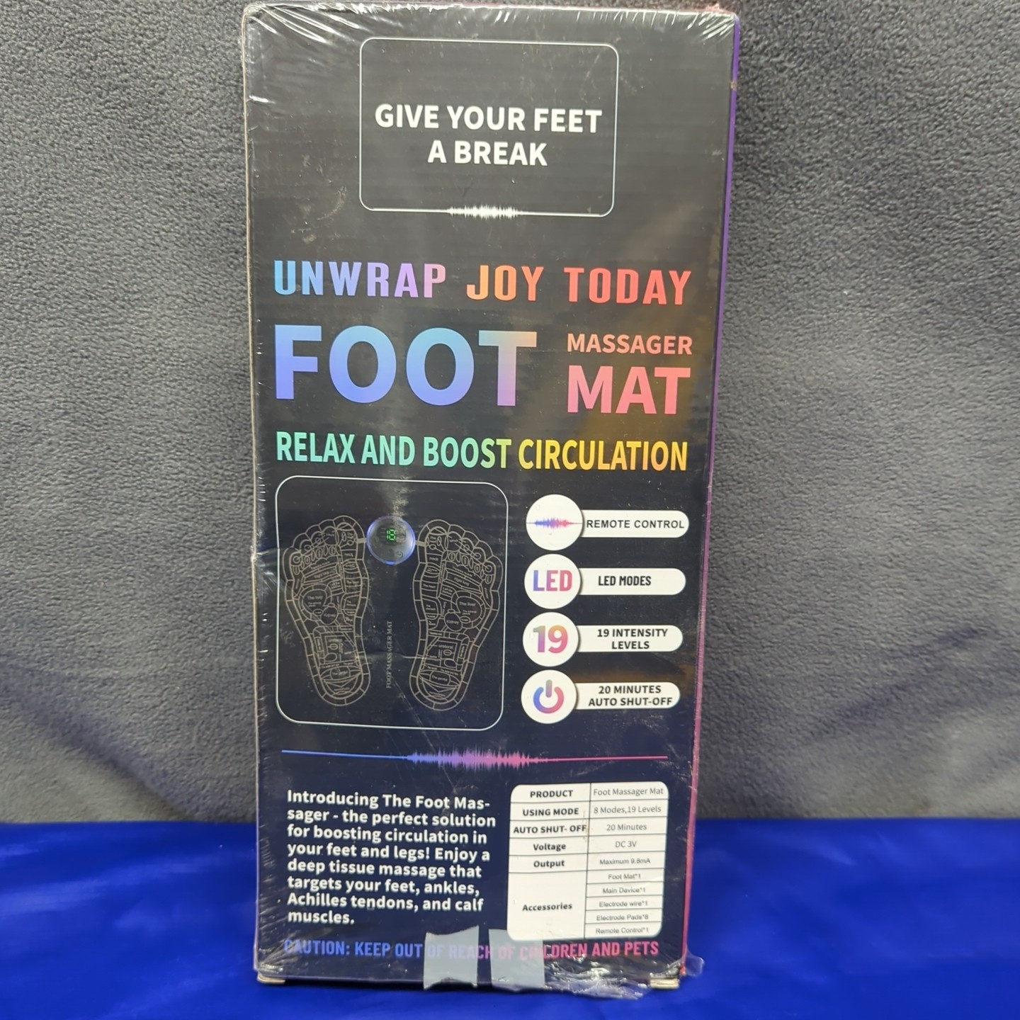 EMS Foot Massager Foldable Calves Massage Mat Muscles Relaxation Remote Control