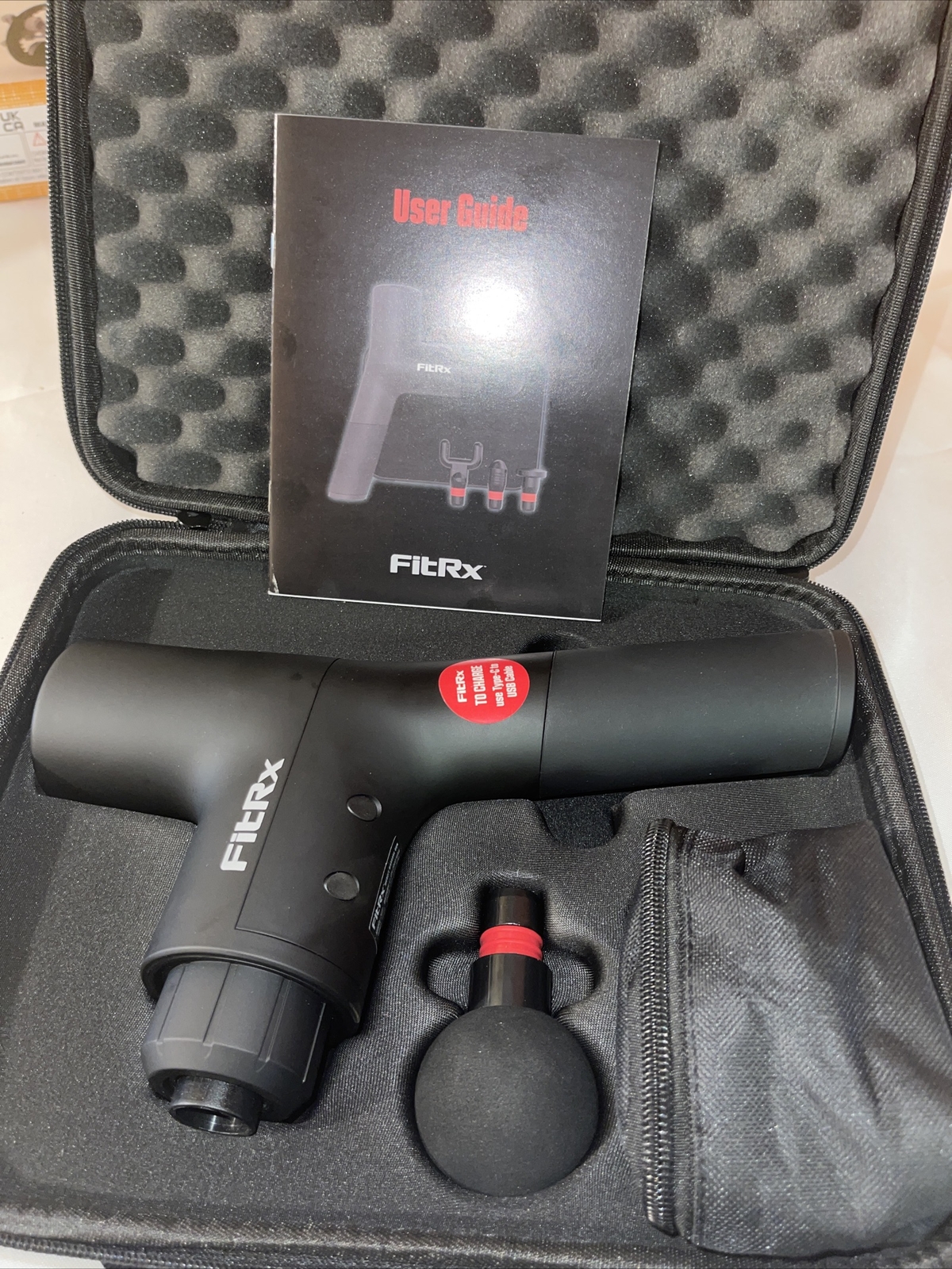 FitRx Muscle Massage Gun Portable Precision Therapy 7631 NEW IN BOX Tzumi