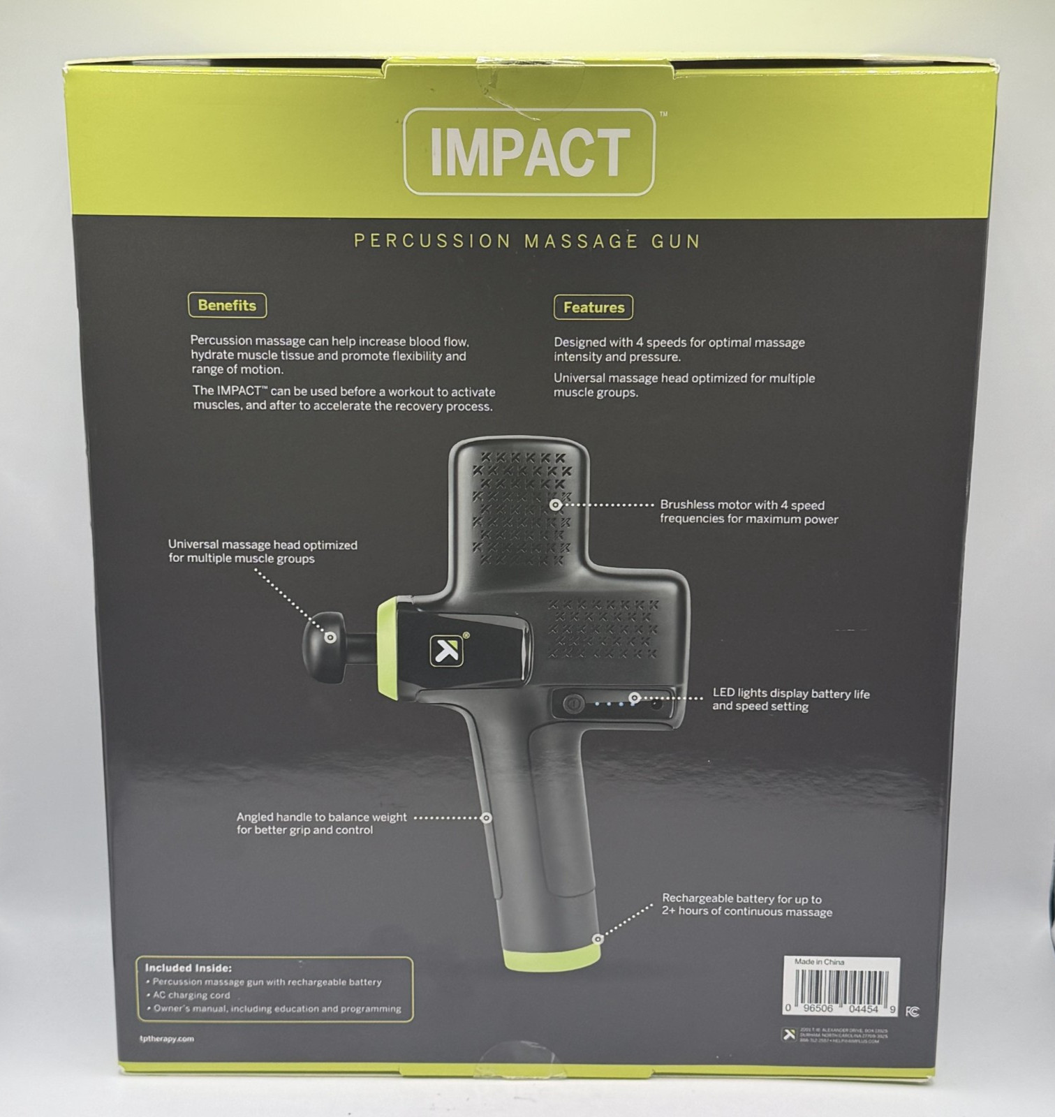 New IMPACT TriggerPoint Percussion Massage Gun 4 speeds Rechargeable battery