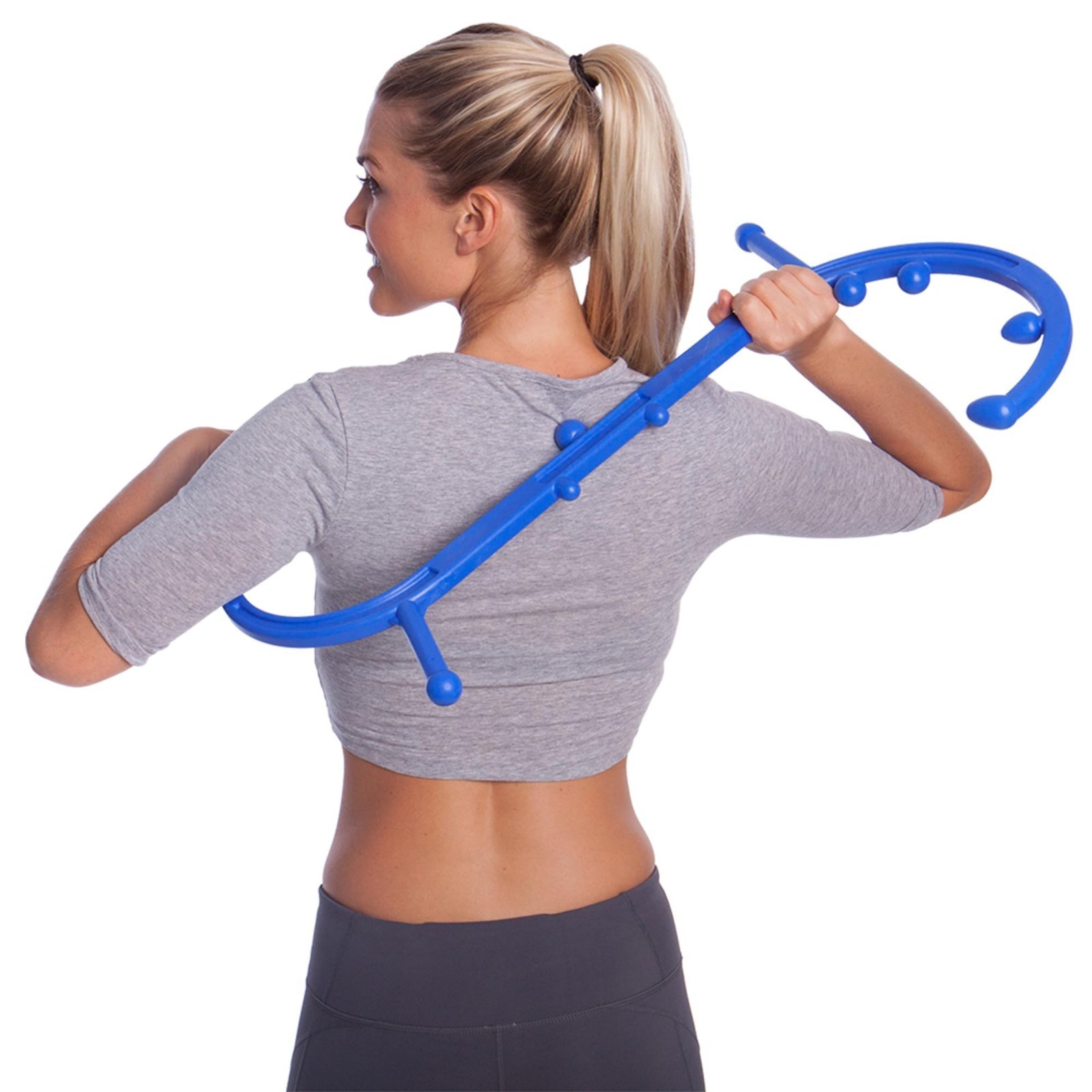 Handheld Full Body Massage Cane – Deep Tissue Pain Relief Tool, Dual Hooks for B