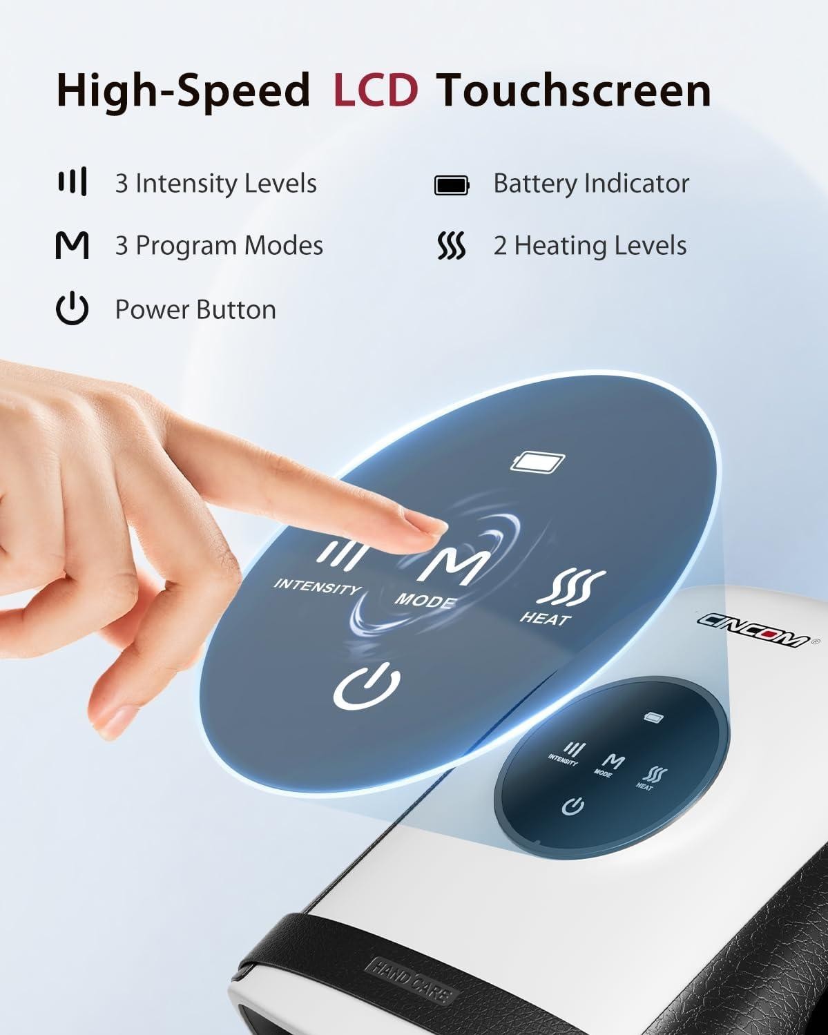 Hand Massager with Heat and Compression, Finger and Palm Massage Machine