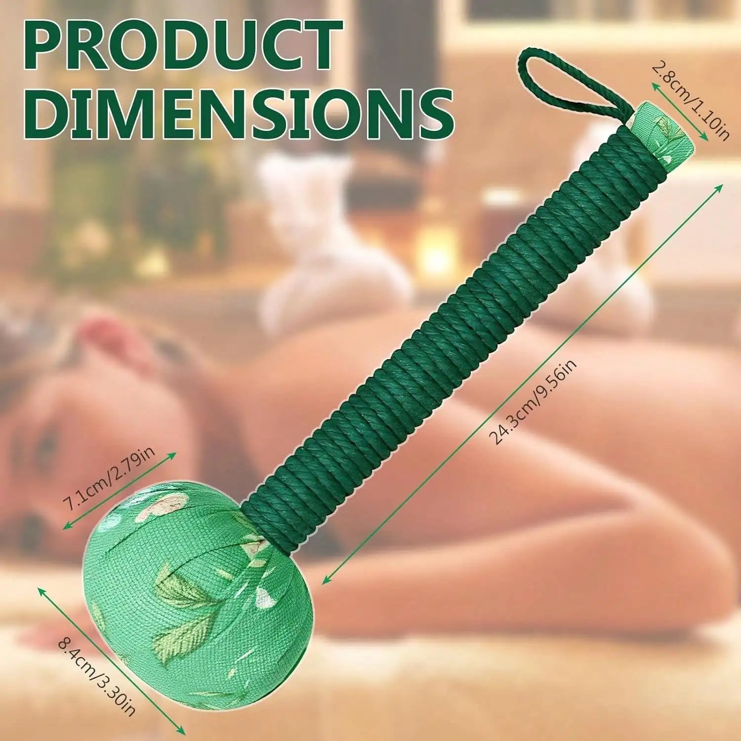 Long-Handled Wormwood Massage Hammer for Lymphatic Drainage – Manual Full Body
