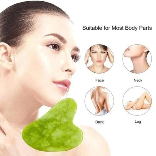 Jade Gua Sha Facial Tool Skin Care Massage Scraping Tool for Face & Body
