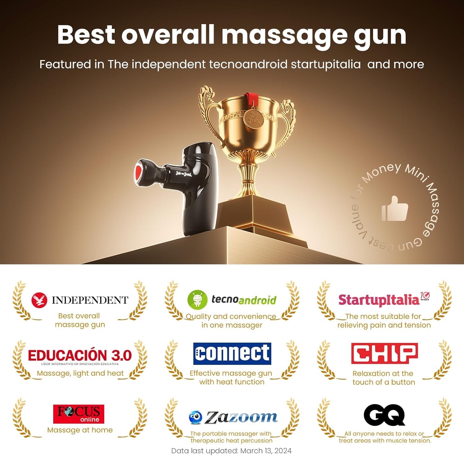 Bob and Brad M7 Pocket-Sized Percussion Deep Tissue Heated Massage Gun Men Gift