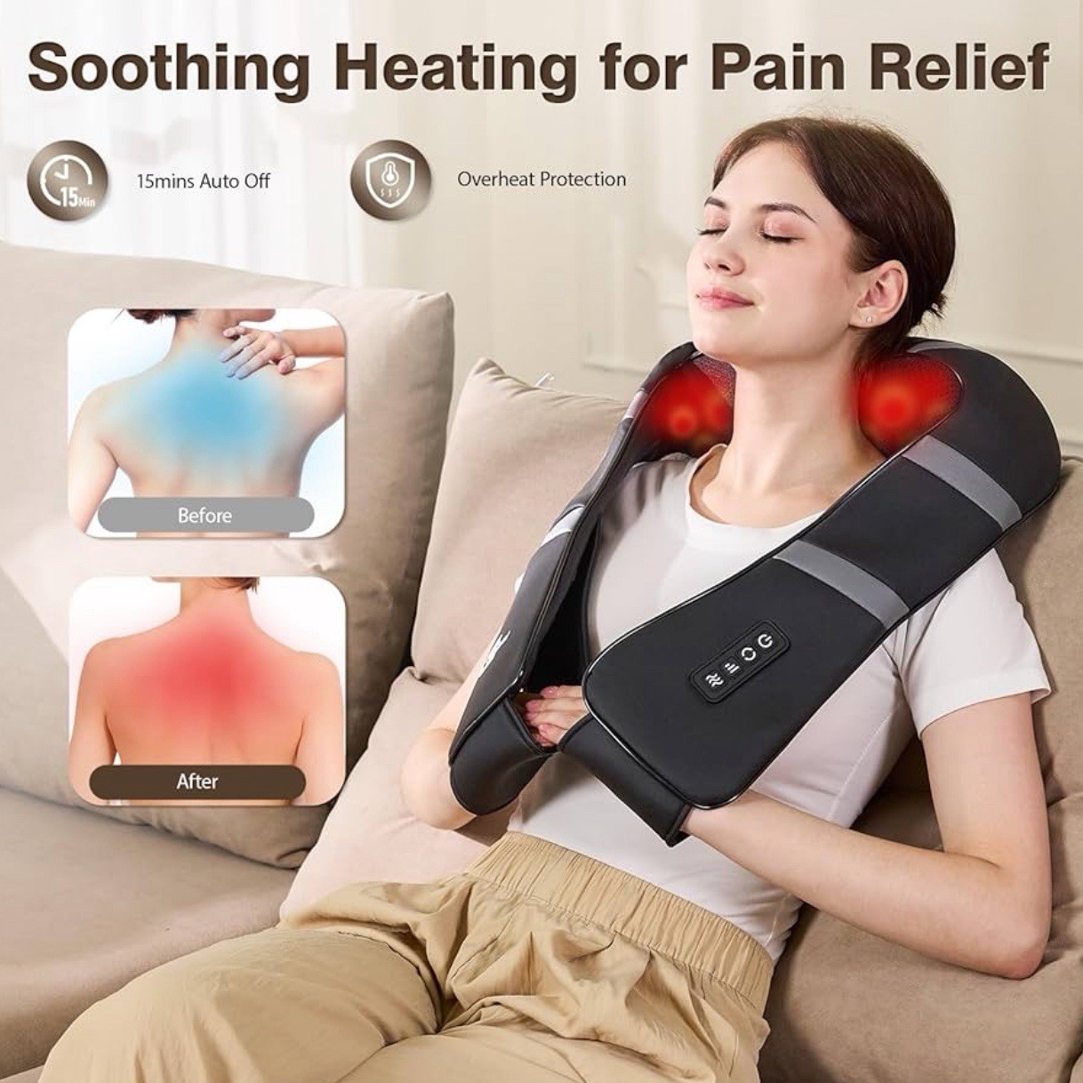 Heated Neck Massager – Back and Neck Electric Massager For Pain Relief