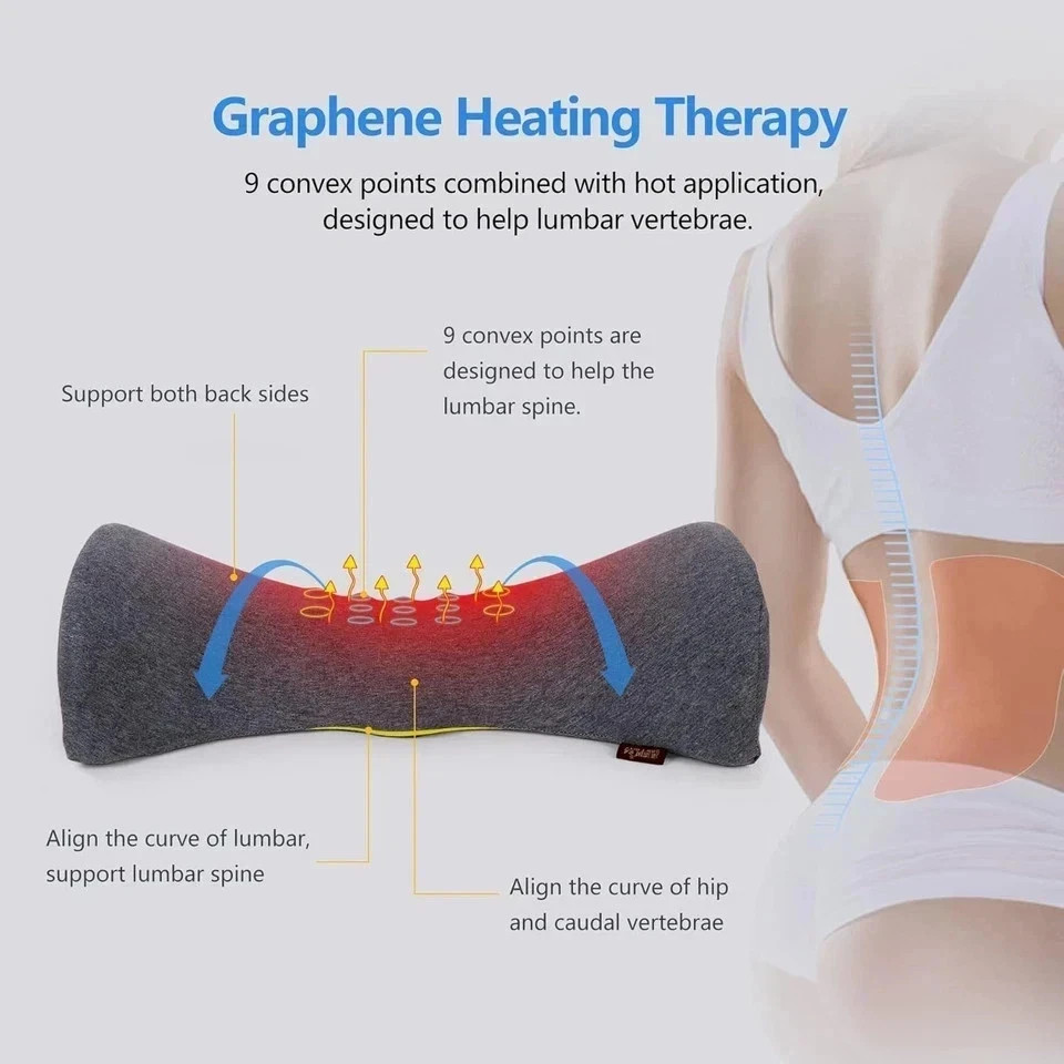 3 In 1 Electric Lumbar Support Pillow Smooth Spine Triple Fusion Back Massager