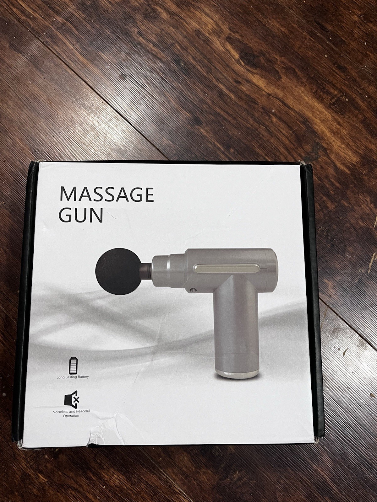 Massage Gun BX-720 Silver Cordless Rechargeable 4 Heads Noiseless Full Body