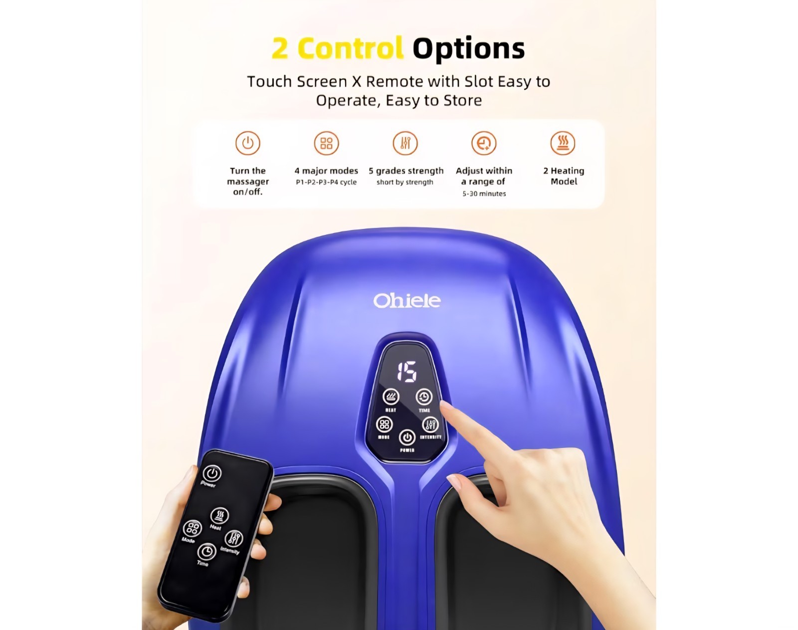 Ohiele Shiatsu Foot Massager with Heat Heat Shiatsu Deep Kneading Massager