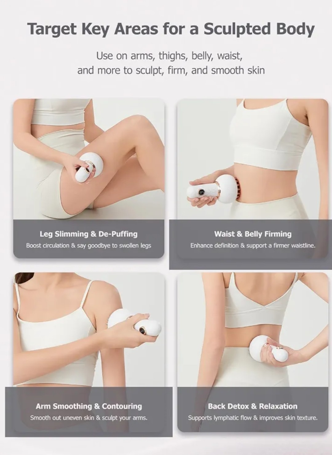 Lymphatic Drainage Massager Anti Cellulite Massage Tool Reduce Stretch Marks