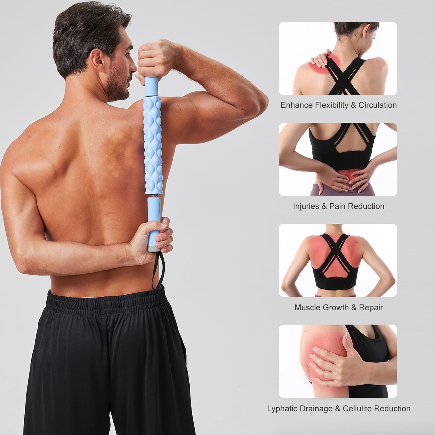 Muscle Roller,EVA Material, Massage Roller Stick for Athletes and Office Work…