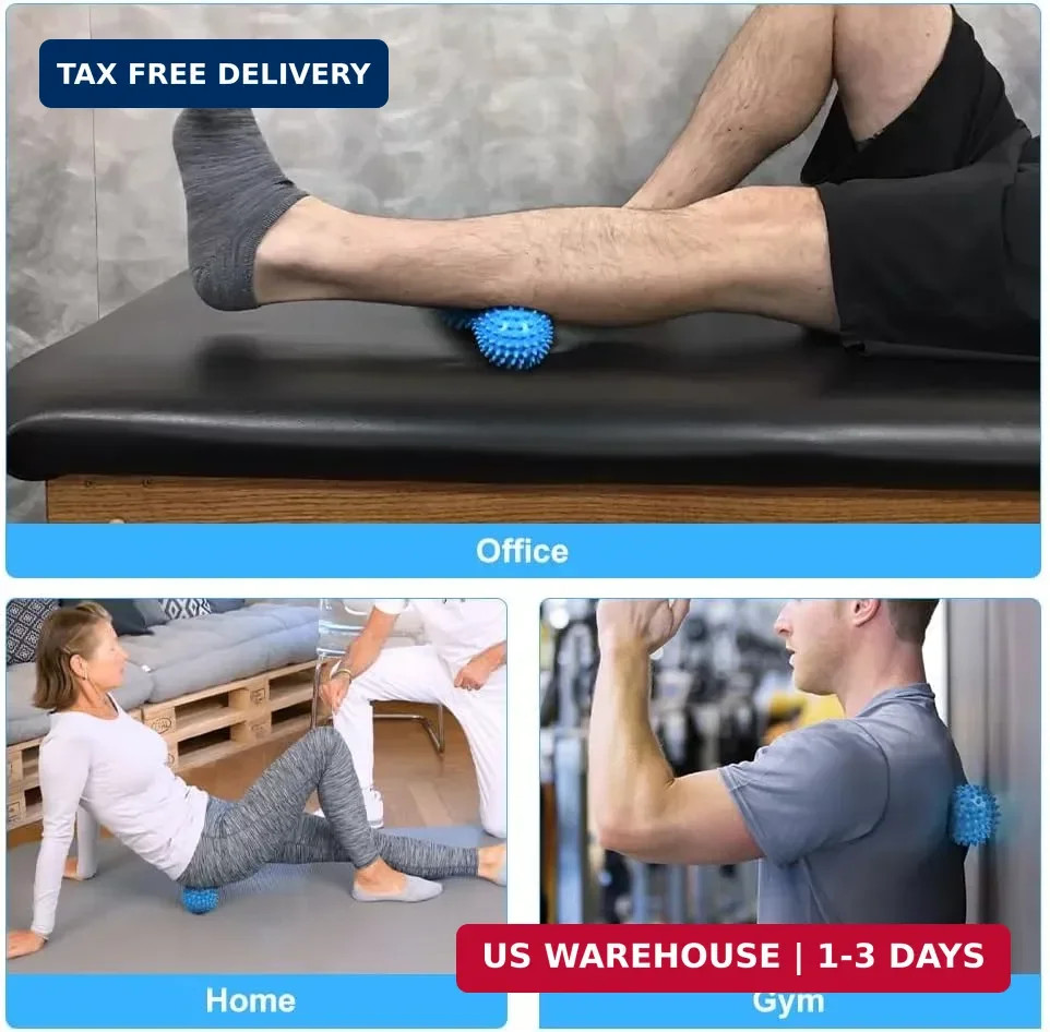 URAQT Spiky Massage Ball Set, 2 Pack Physical Therapy Massage Balls, Hard Lacros