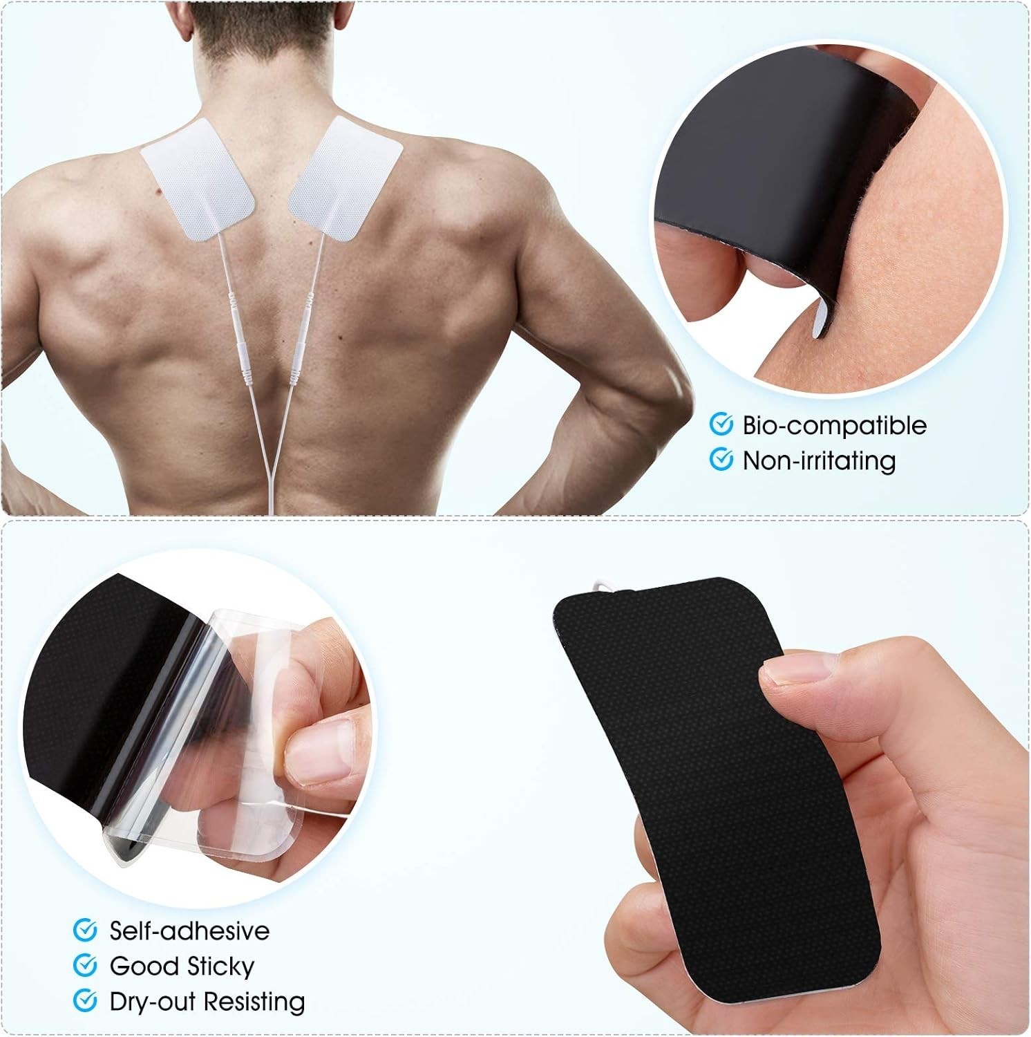 Hygienic 10-Pack of Large Self-Adhesive Electrode Pads – Enhanced Conductivity