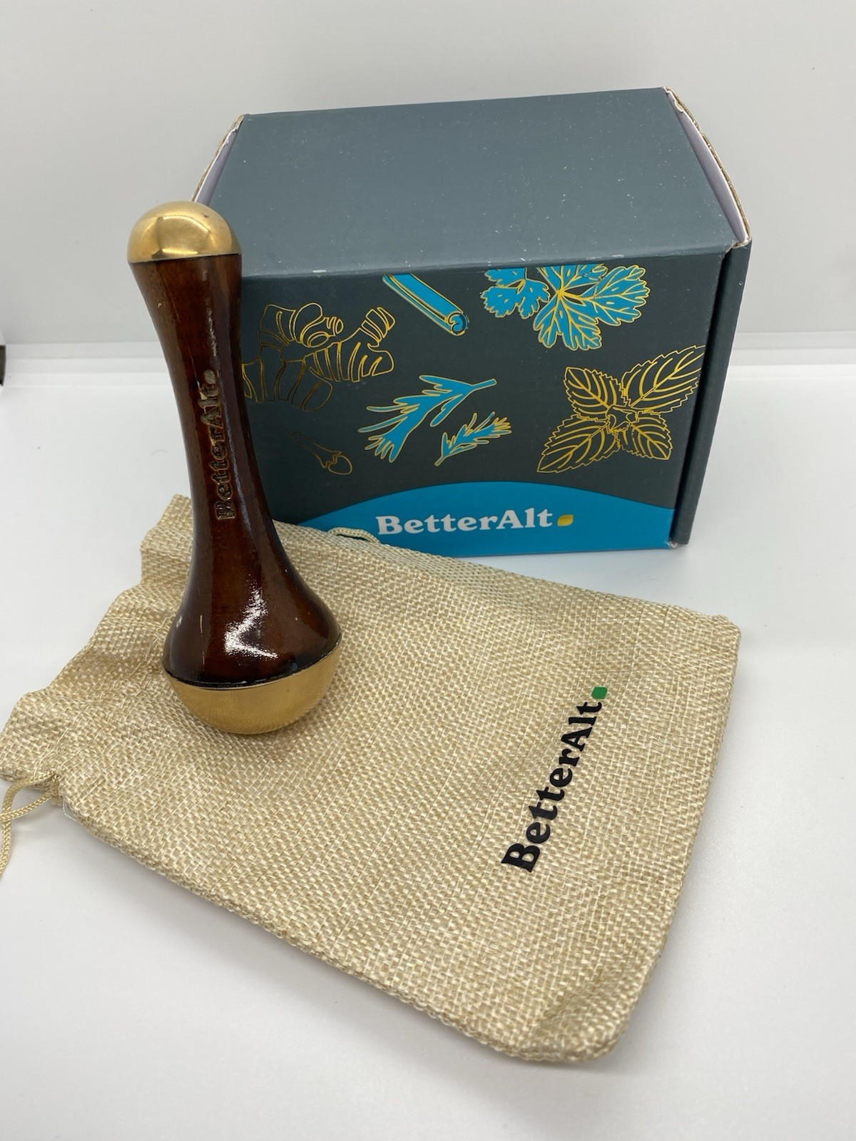 BetterAlt Brass Wood Massage Tool Trigger Point Deep Tissue Muscle Massager