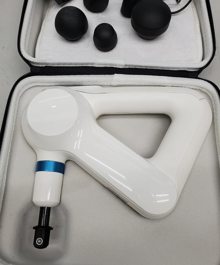 Therabody Theragun Elite Deep Tissue Percussive Massage Gun White Charger + Case