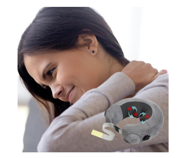Travelmall Switzerland Multi-Functional Pillow, 6D Rolling Massager
