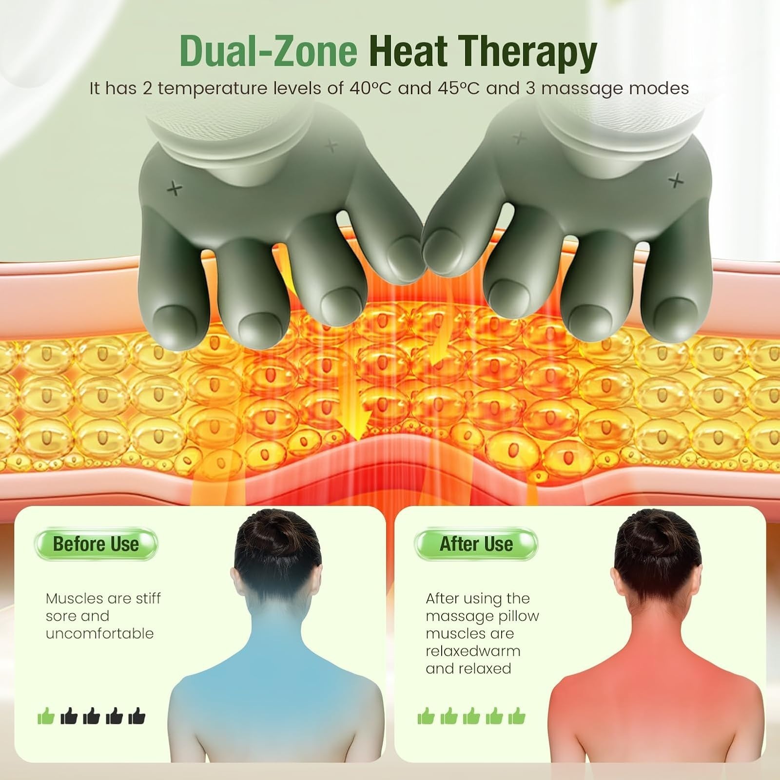 4D Wireless Neck Massager with Heat – Portable Pain Relief Device