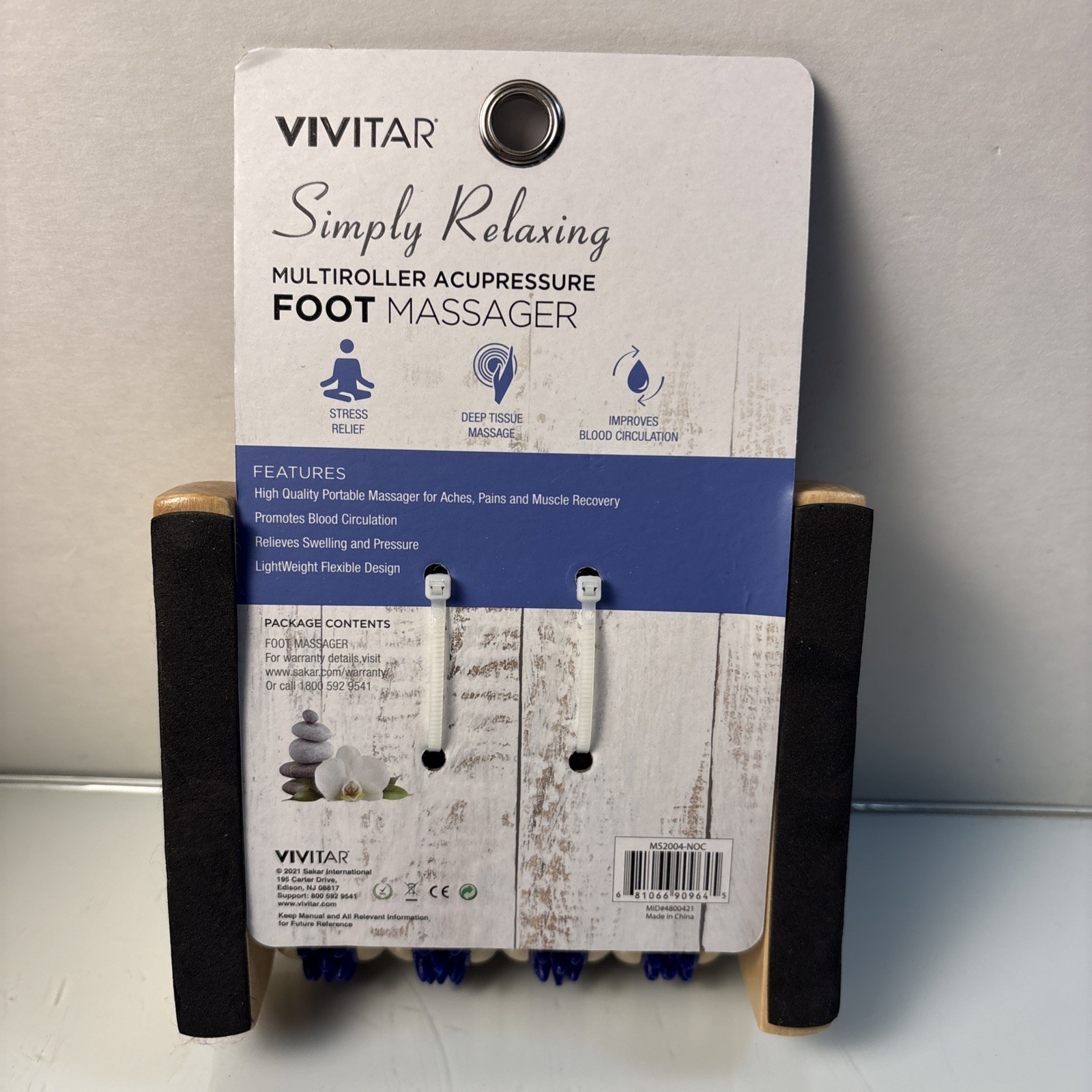 Vivitar Simply Relaxing Multroller Acupressure Foot Massager Wood