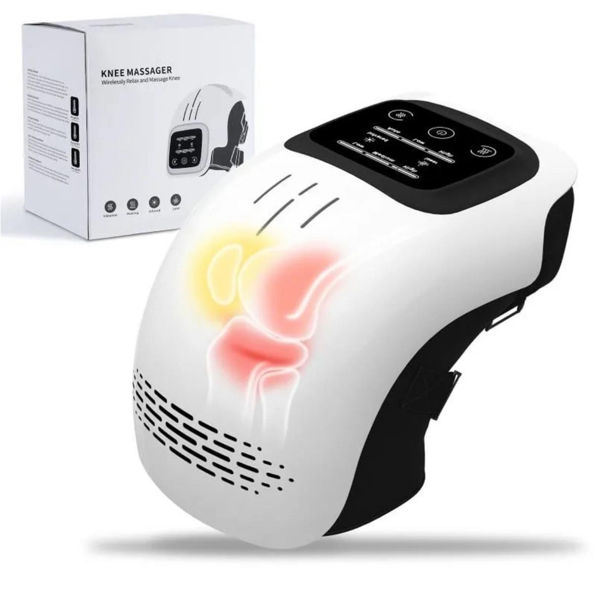 Red Light and Massage Therapy, 3-in-1 Smart Portable Knee Massager, 3 Vibration