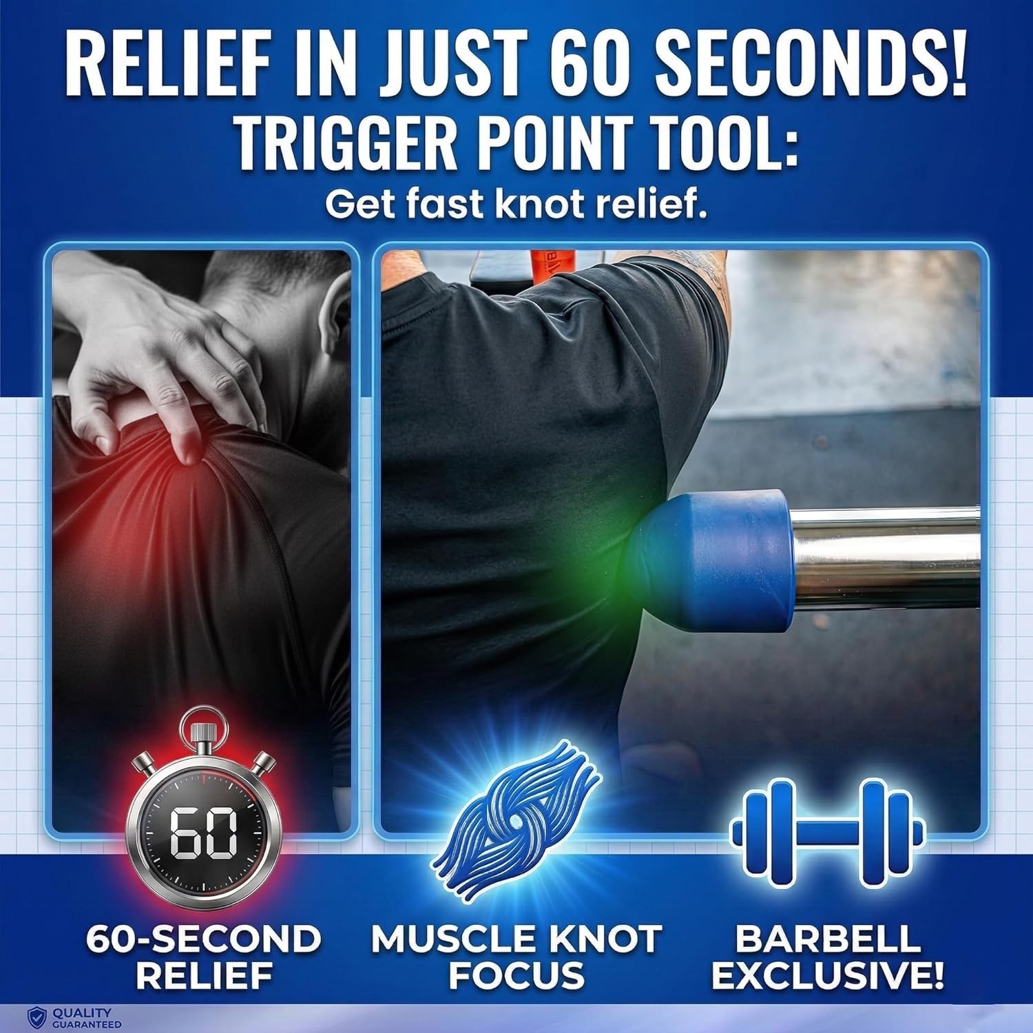 Myofascial Release Massage Tool for Feet Neck Back Massage Silicone Barbell Tool