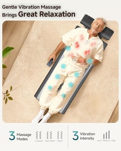 Snailax Shiatsu Back Massage Mat with Heat, Vibration Full Body Pad
