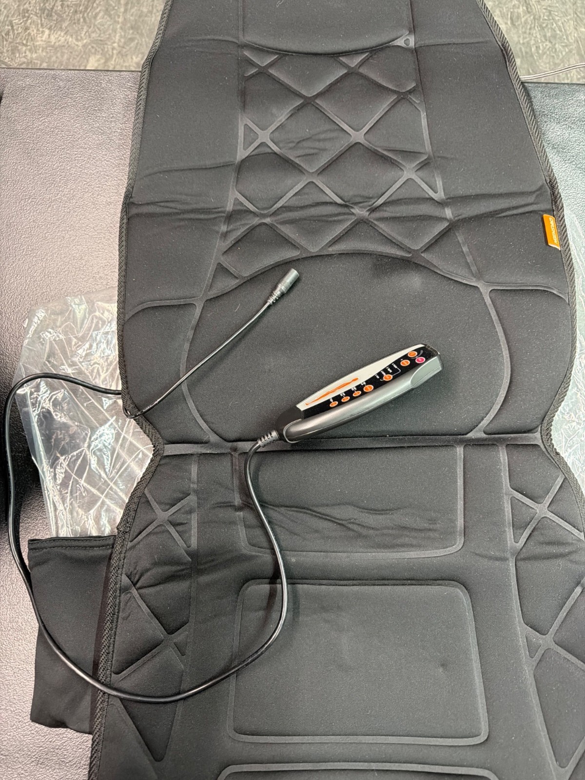 Carshion Vibration Seat Massager With Heat 5 Modes 10 Vibrators Black Ergonomic