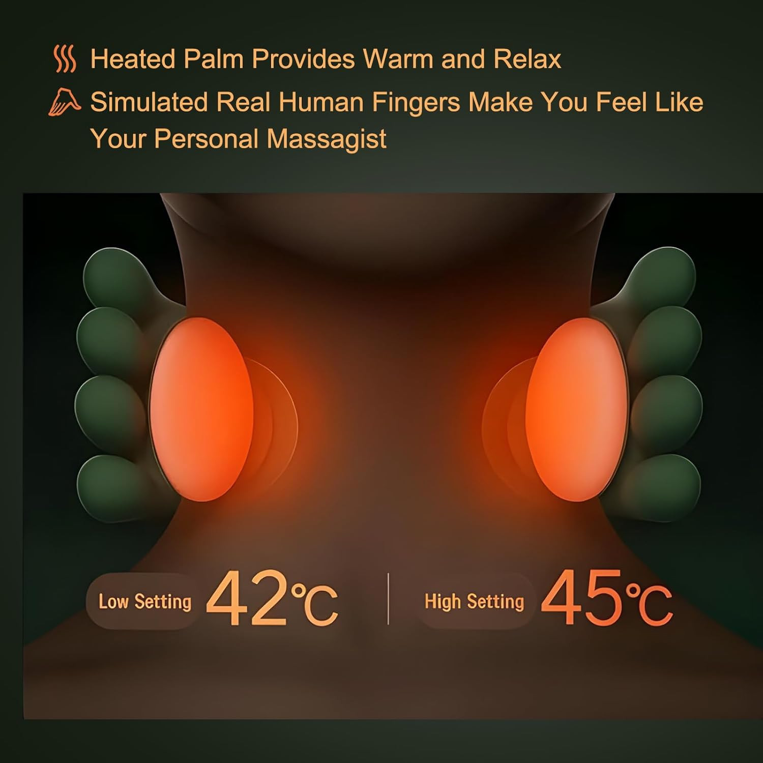 Neck Massager, Shiatsu Neck and Back Massager with Heat, 4D Kneading Simulated H