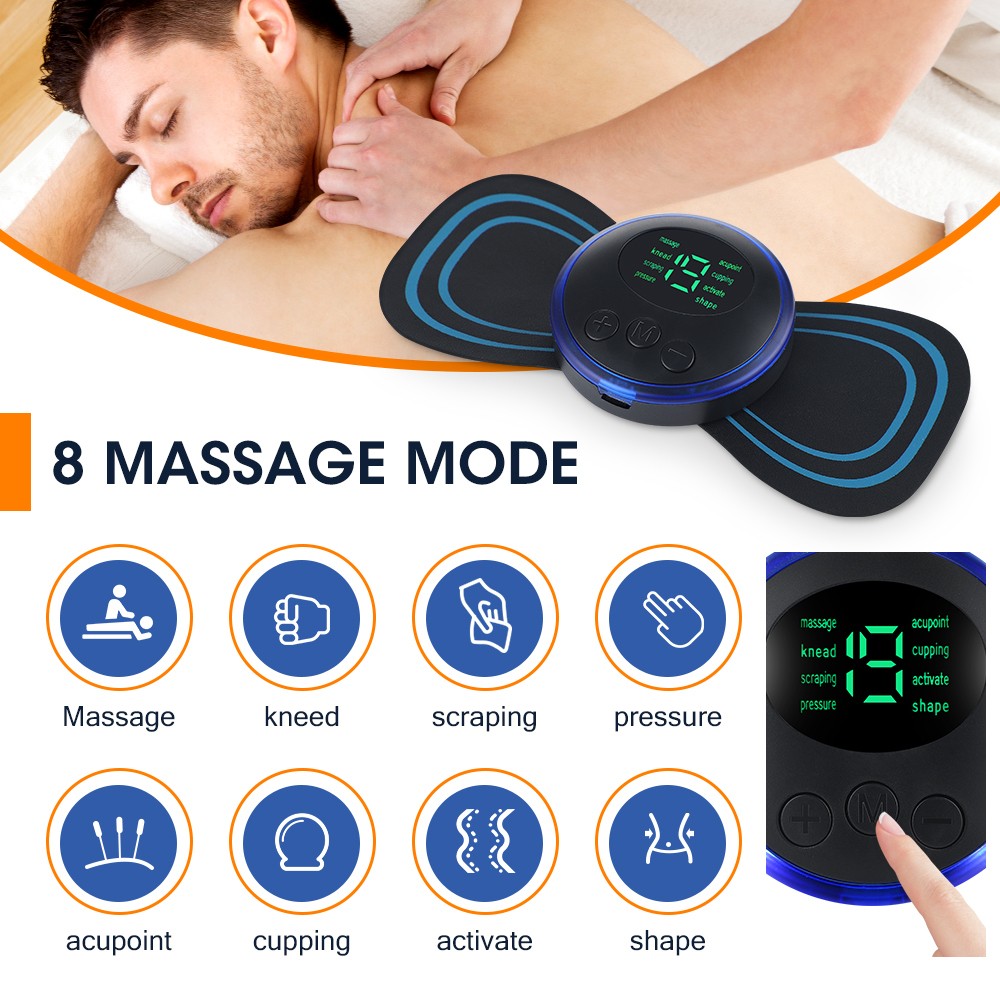 8 Modes 19 Intensity Pulse Tens EMS Massager Muscle Stimulator Pain Relief Gift