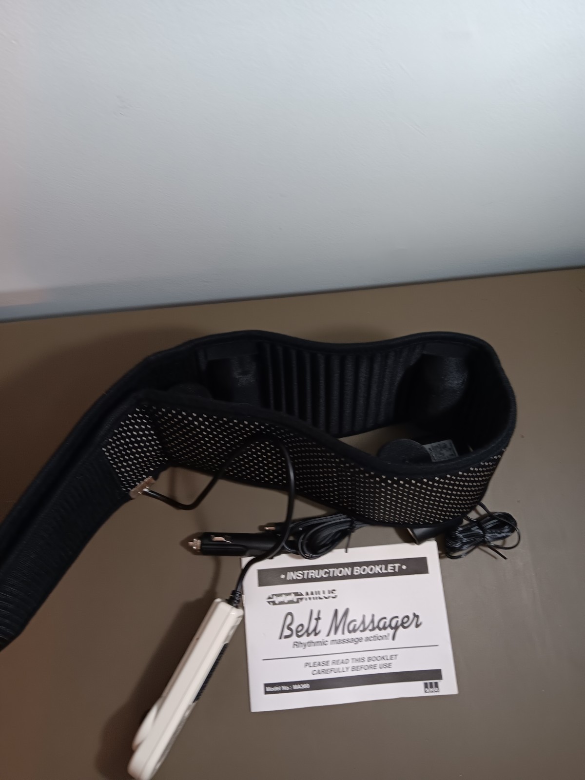 Milus Belt Massager MA360 Size Large Black With Cords Car Adapter NEW No Box