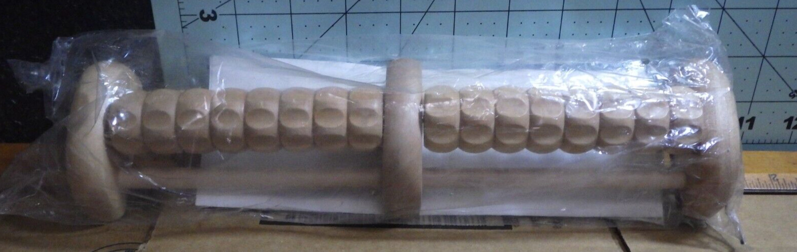 THERAFLOW dual foot single row roller massager wood non slip base 11X2 7/8